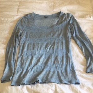 Sheer long-sleeve shirt with shiny stripe detail